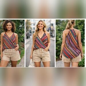 NWT Levi’s Acid Wash Beige Shorts 12 - & Emery Rose Faux Wrap Tank 1x Bundle